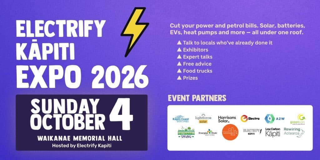 Electrify Kapiti Expo 2026 - Waikanae Memorial Hall Sunday 4 October 2026 10 AM – 4 PM